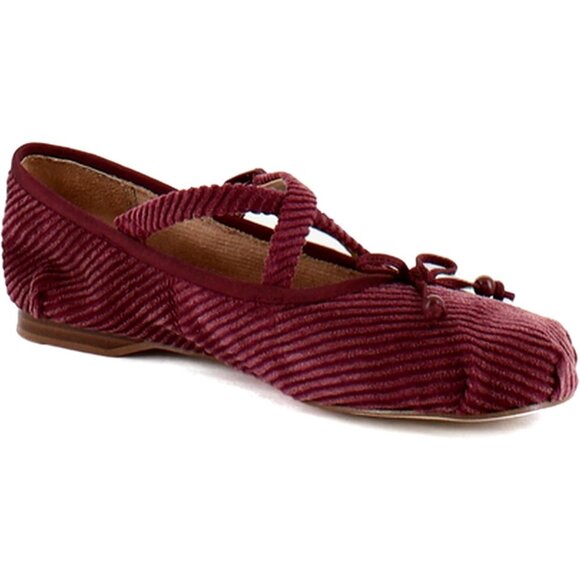 Circus NY by Sam Edelman Women's Spiced Plum Leather Cross Strap Ballet Flat - Picture 7 of 8